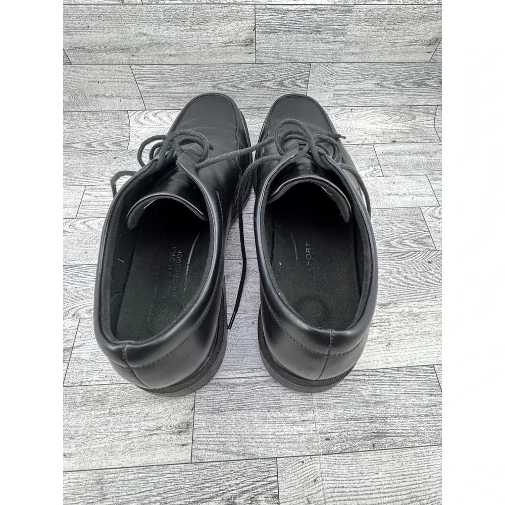 Rockport Men Hydro-Shield Waterproof Black‎ Leather Bicycle Toe Oxfords Size 12M